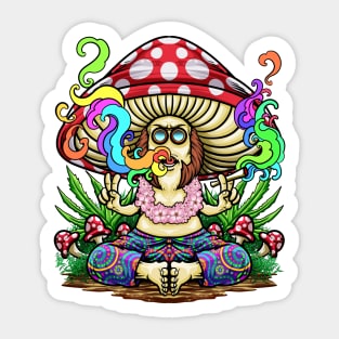 Psychedelic Hippie Mushroom Sticker